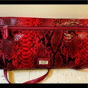 Nicole Miller Red Snakeskin shoulderbag